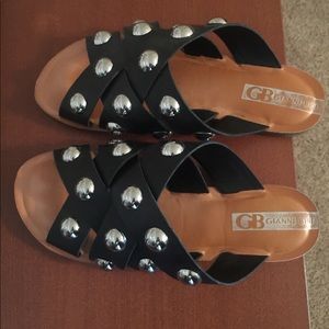 Studded woven sandals